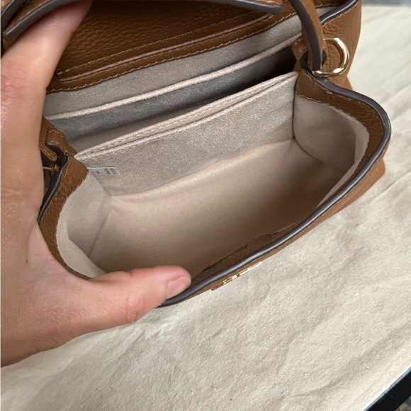 New, tory burch britten micro satchel crossbody top handle brwon - Picture 6 of 11